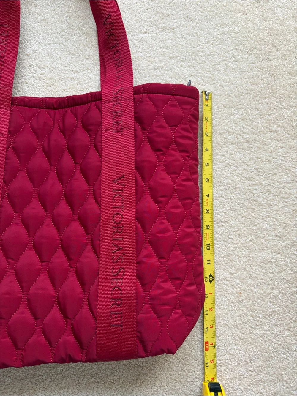 NWT Victoria's Secret Quilted large red tote bag